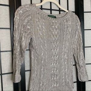 Ralph Lauren Silver Metallic Knitted Sweater